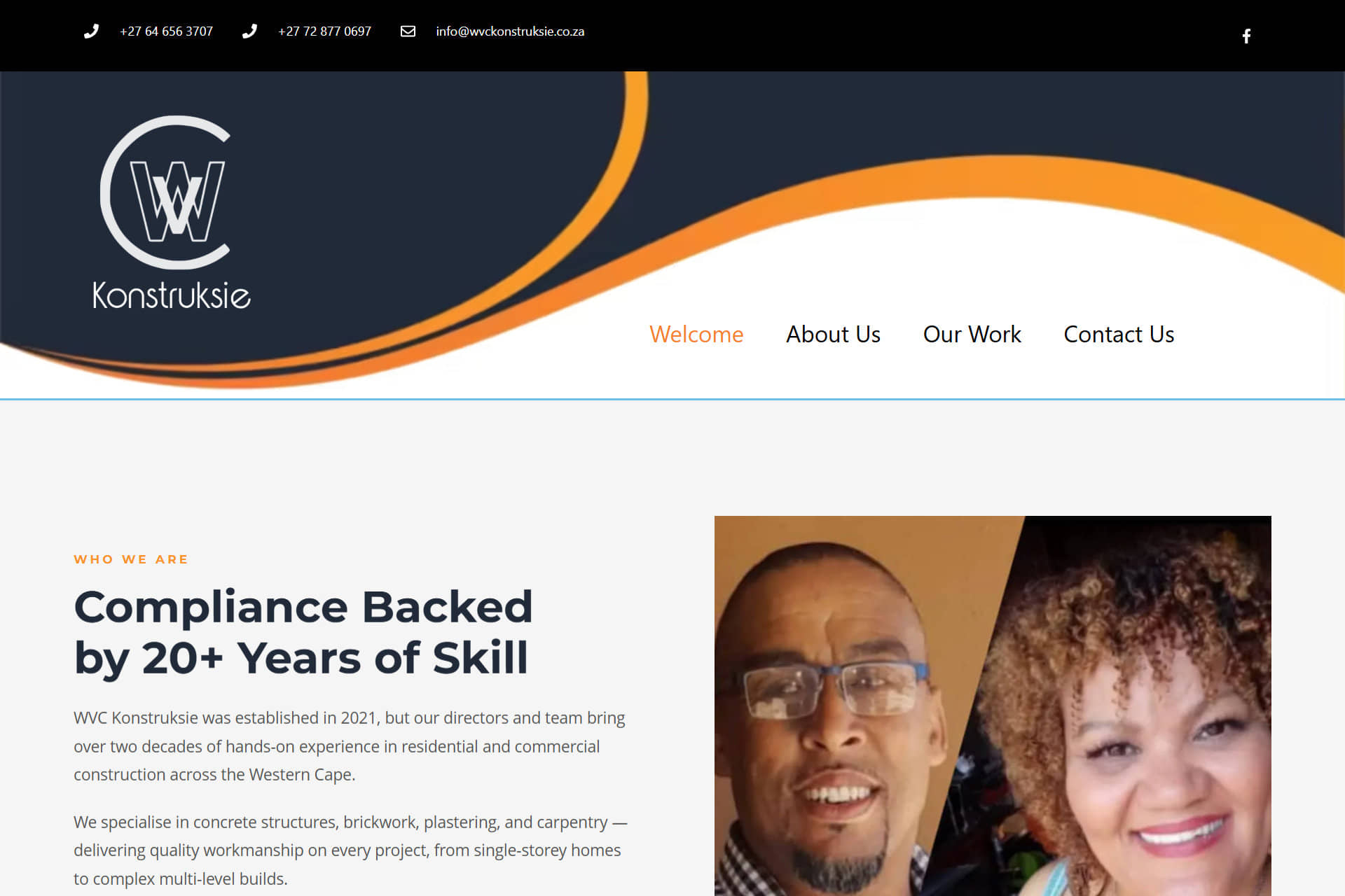 WVC Konstruksie Responsive Website Design by Pro Web Design