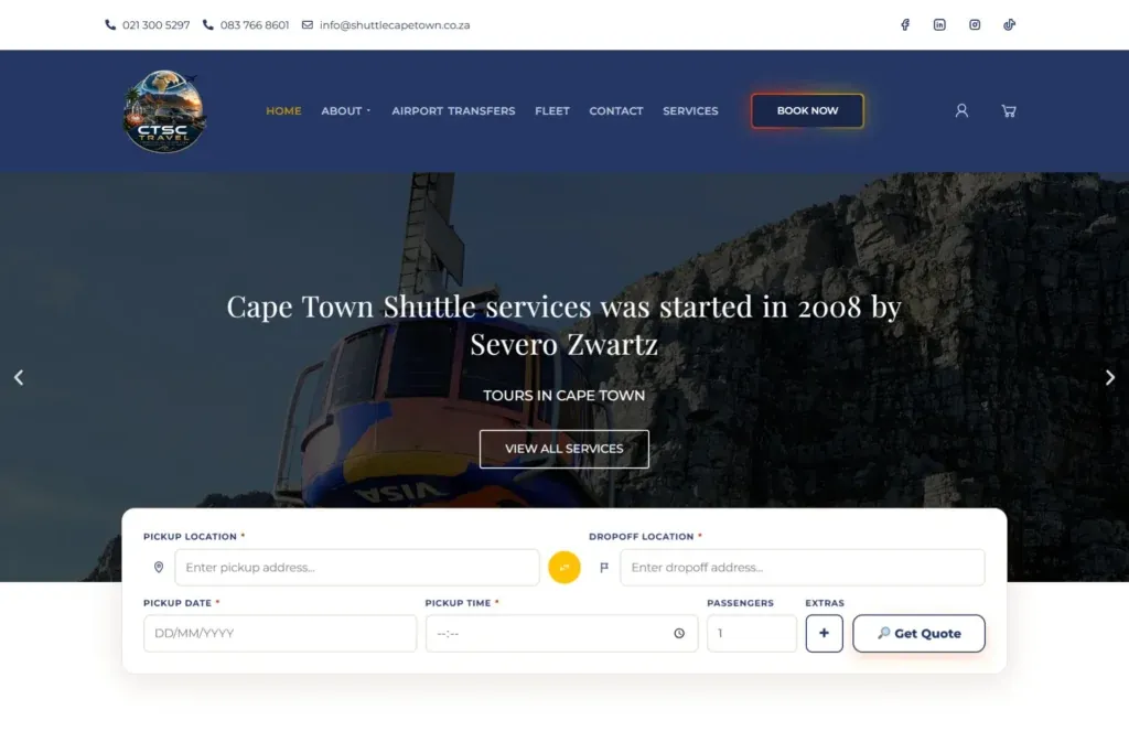 Shuttle Cape Town By Pro Web Design